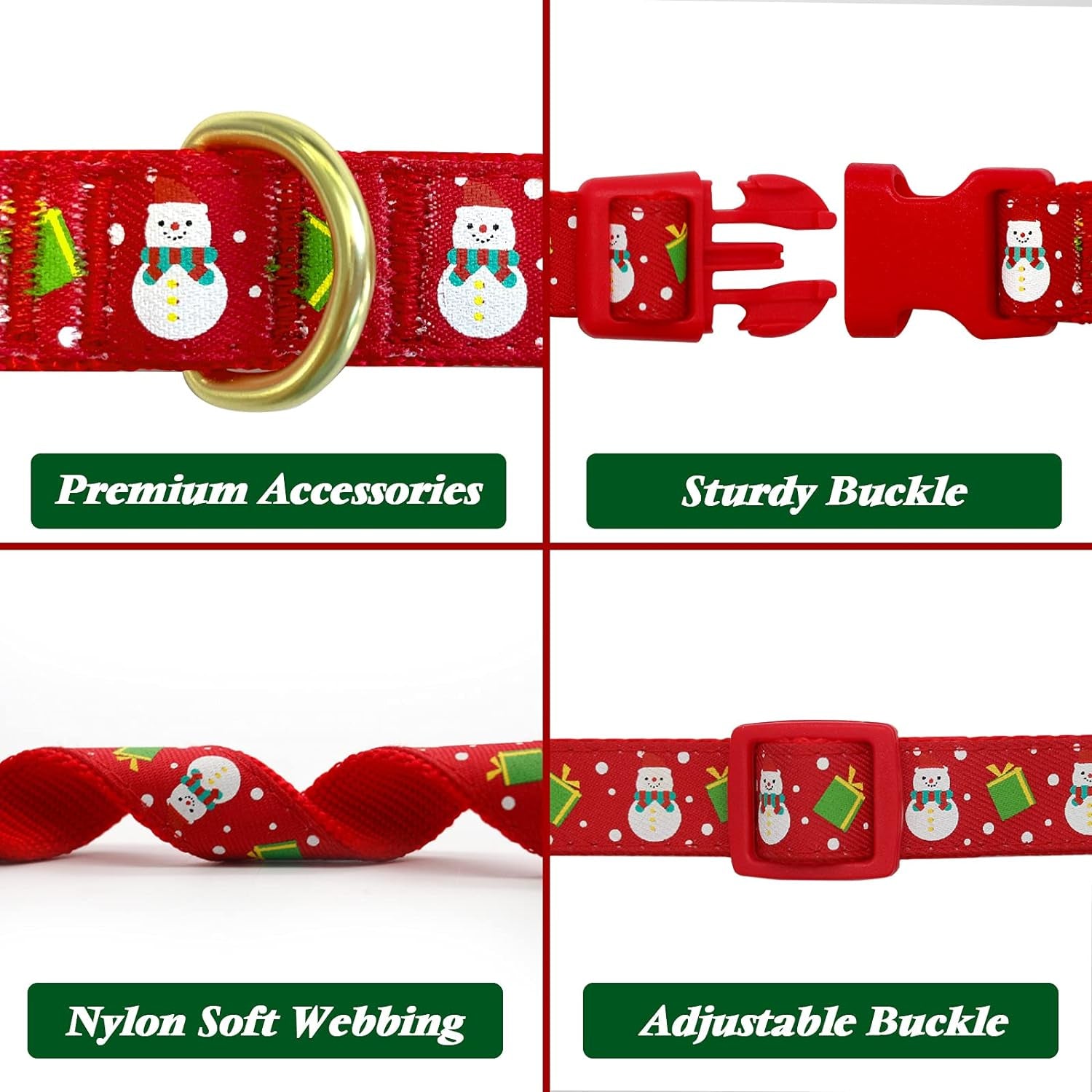 Adjustable Christmas Dog Collar