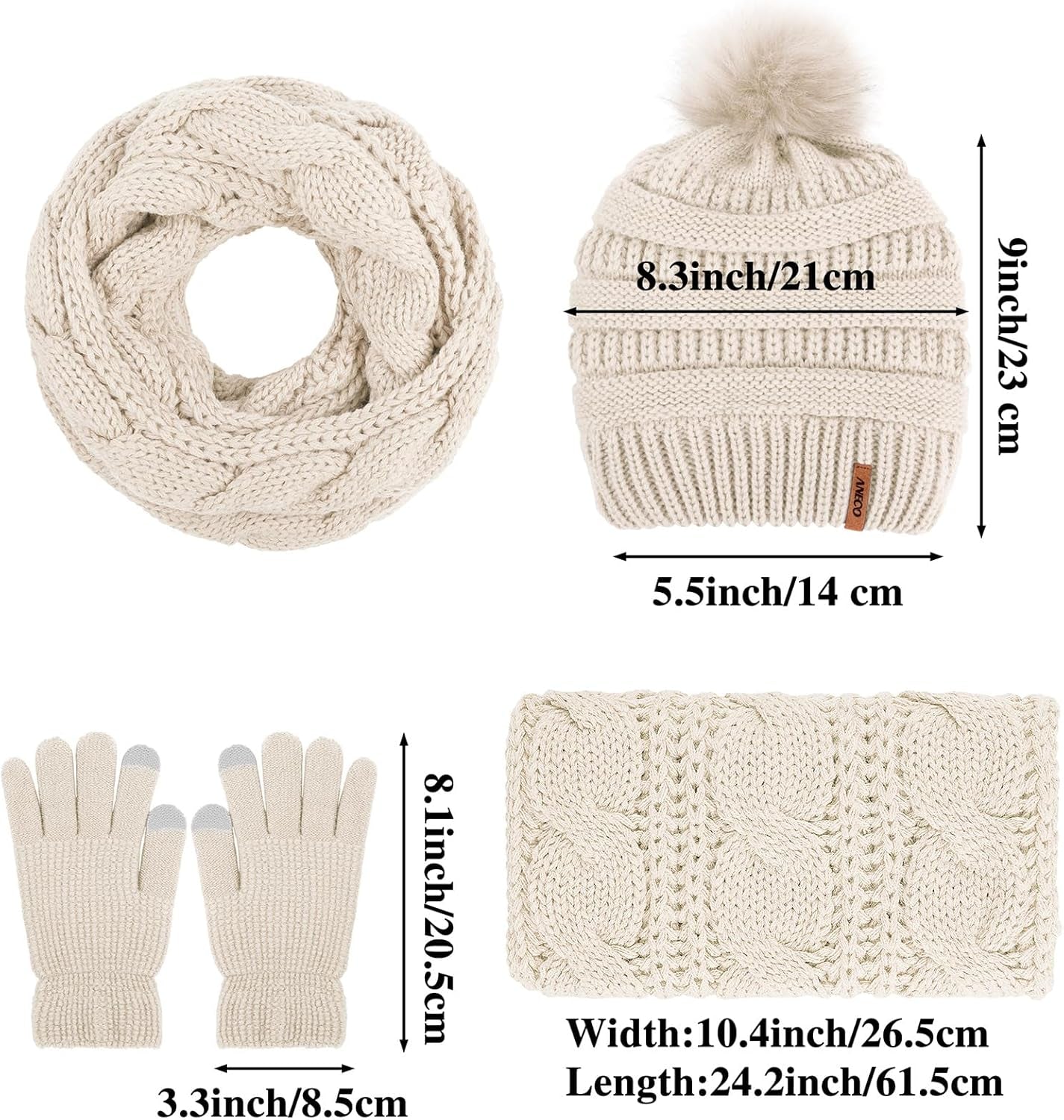 Womens Winter Fur Set